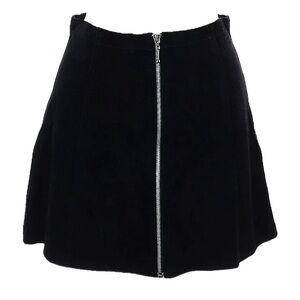 Vintage PunchLine Womens black leather A-line skirt Fully lined Size 11